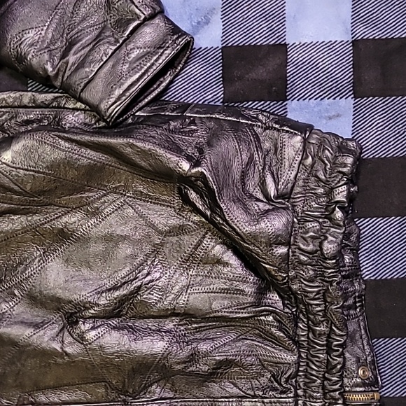 Vintage. 90s. Patchwork leather. Napoline Leather Outfitters. Bomber Jacket.  XL - Picture 14 of 16